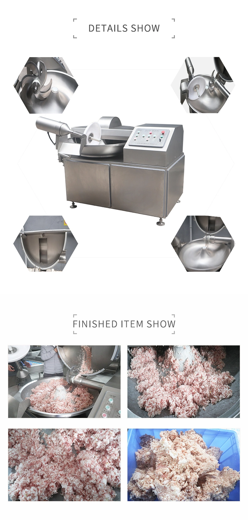 Frozen Meat Grinder Frozen Meat Mincer Meat Mixer Bowl Cutter Sausage Maker Machine