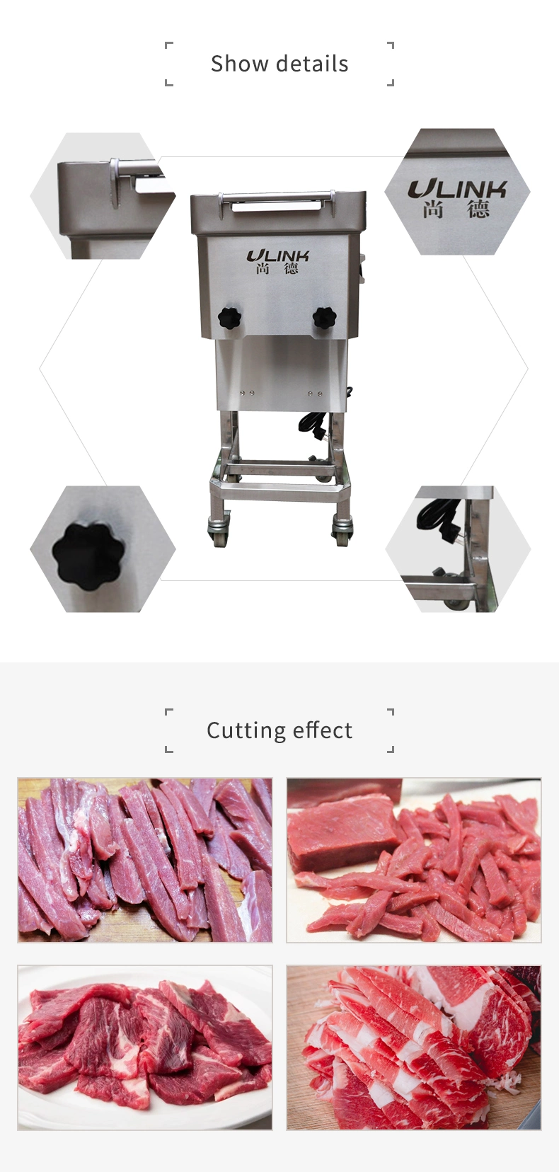 Easy Operation Restuarant Canteen Food Meat Processing Machine Meat Cutting Slicer Strips Cutter Machine